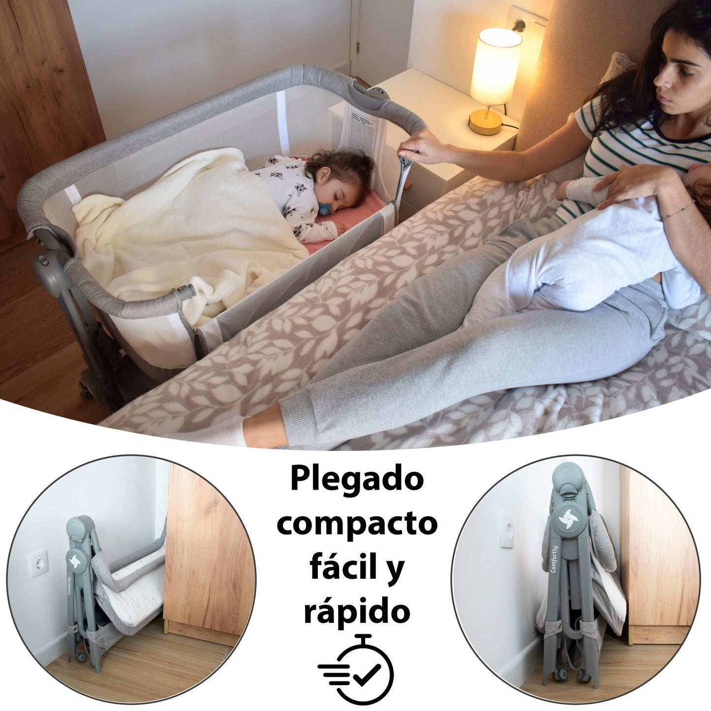 Minicuna Colecho Comfortly Gris