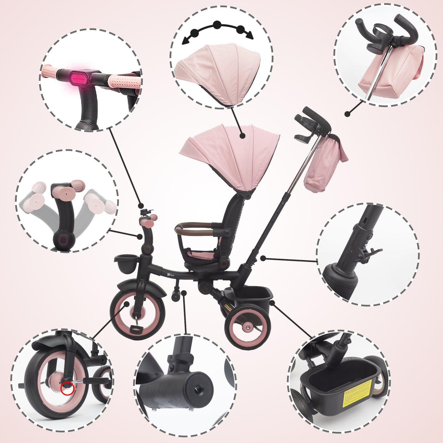Triciclo Evolutivo Bebé SAMI Rosa