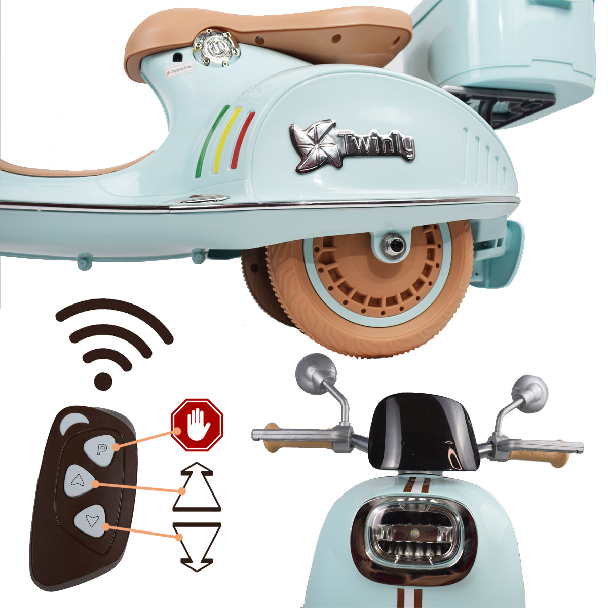Moto Electrica para niños SCOOTLY Menta