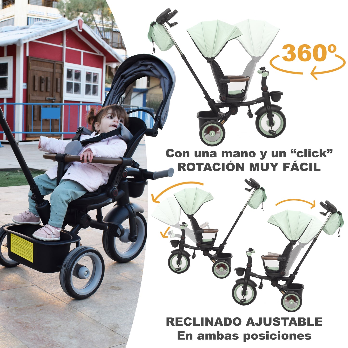 Triciclo Evolutivo Bebé SAMI Verde