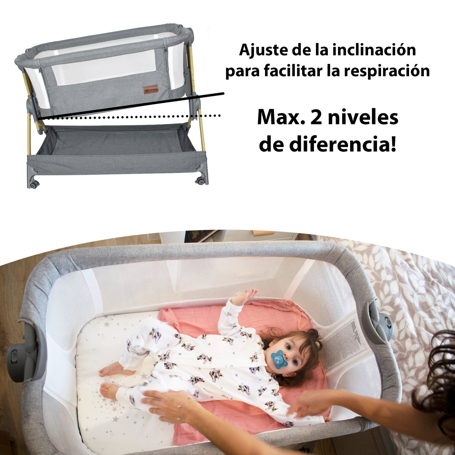 Minicuna Colecho Comfortly Gris