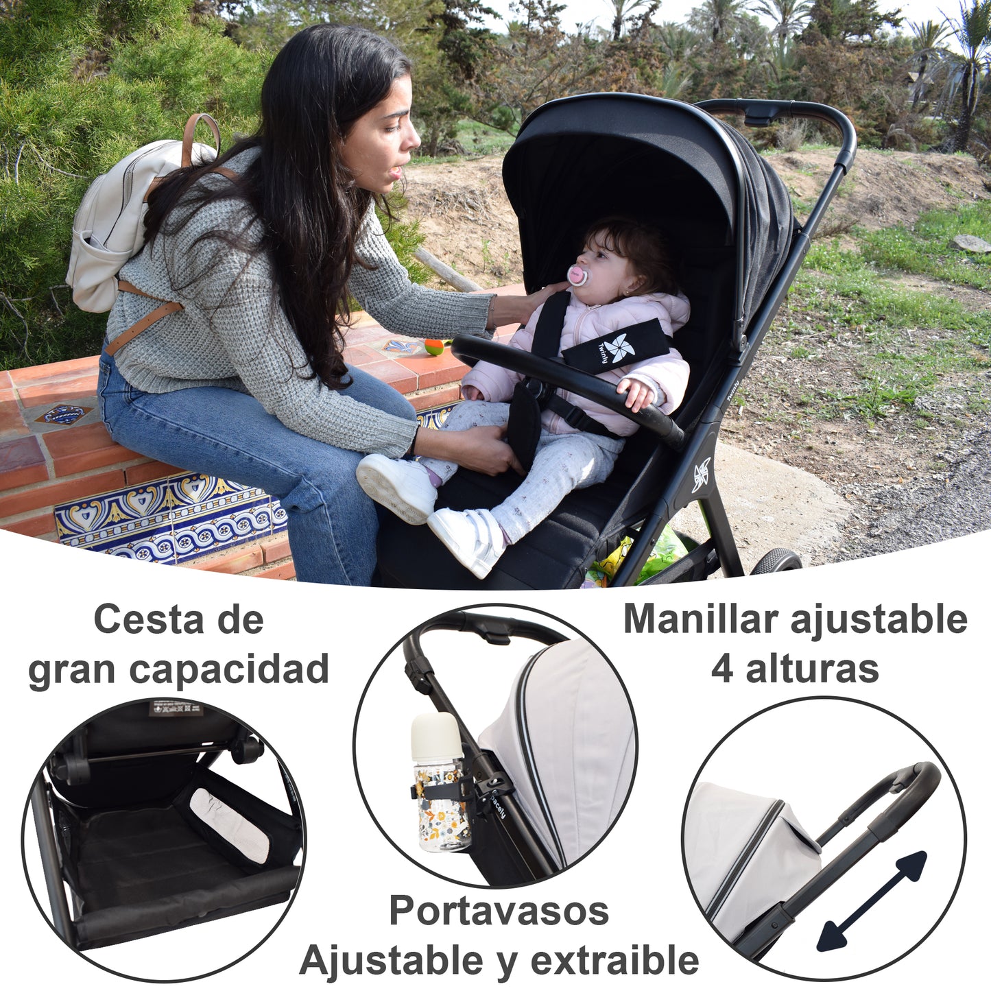 Silla de paseo SPACELY gris
