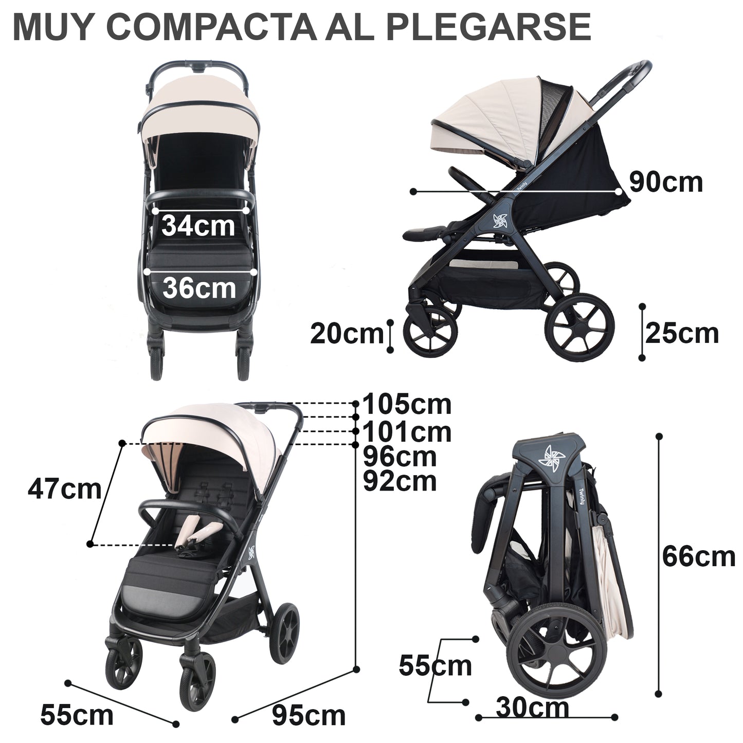 Silla de paseo SPACELY gris