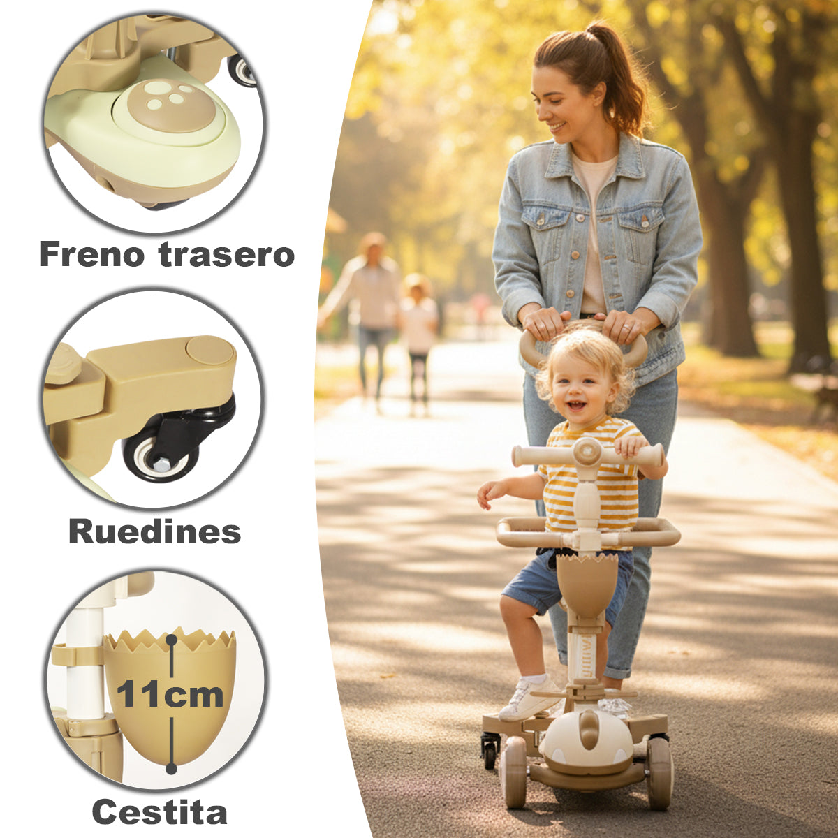 Patinete evolutivo 3 en 1 DINLY Blanco