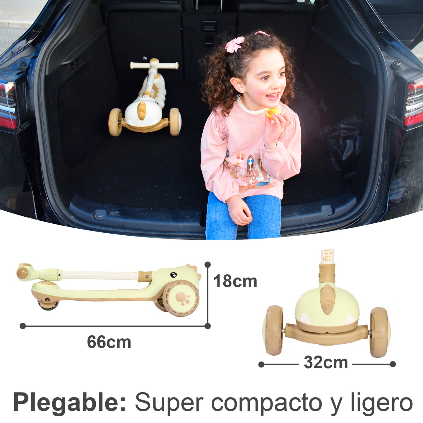 Patinete evolutivo 3 en 1 DINLY Rosa