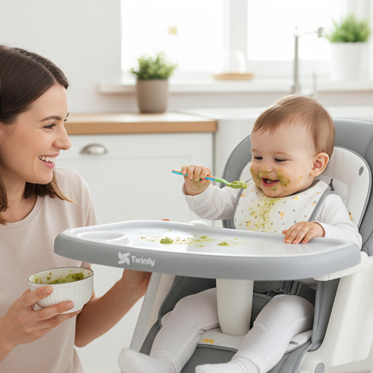 Trona Evolutiva Multifunción - Hamaca columpio Movity Beige