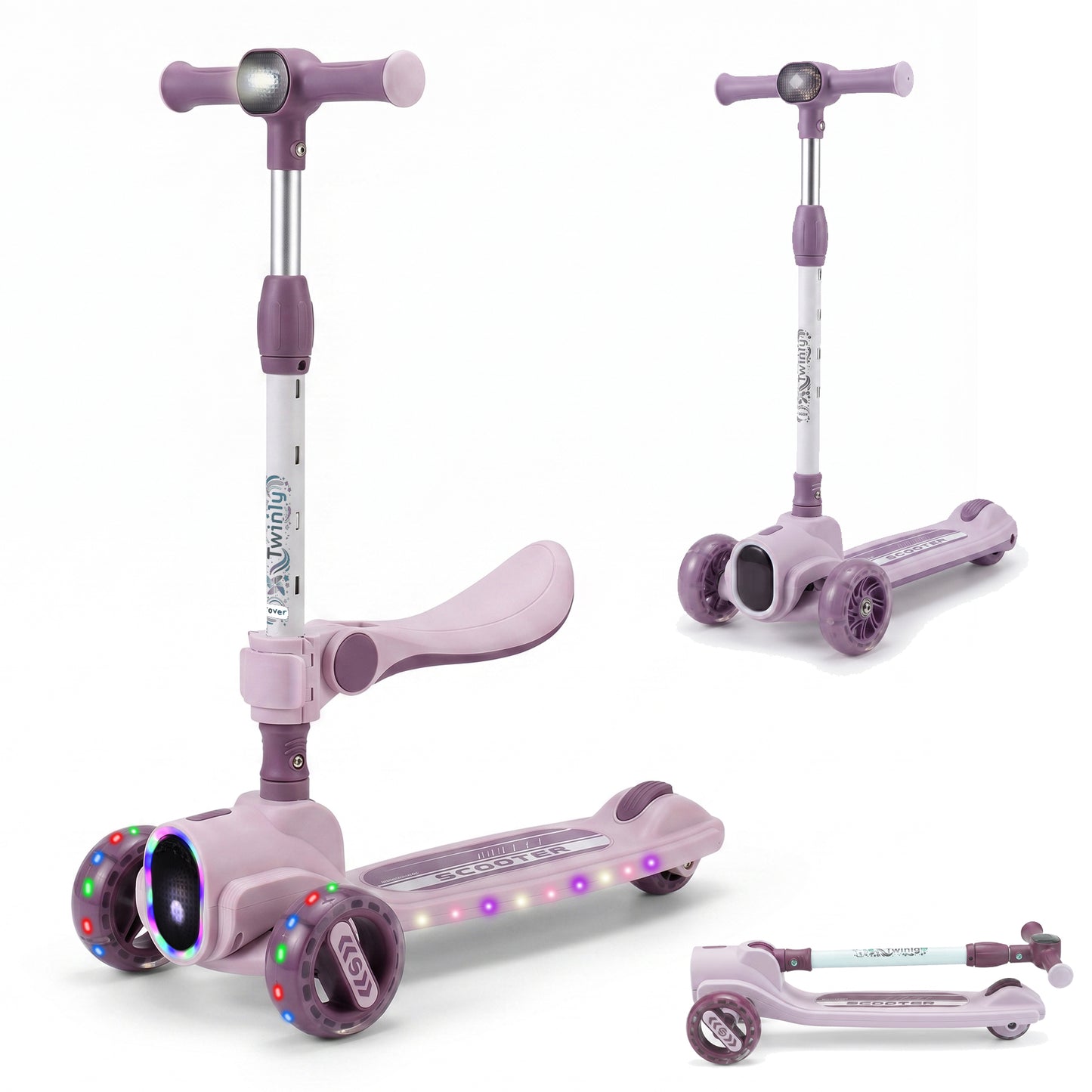 Patinete Infantil de 3 Ruedas con Asiento Rover, Lila