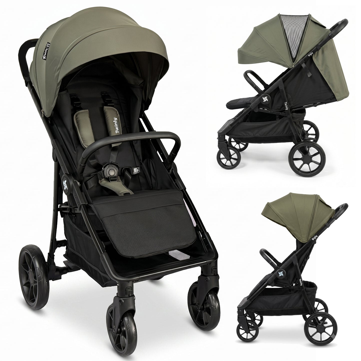 Silla de Paseo BIGLY - Ligera, Ajustable, hasta 22 kg VERDE