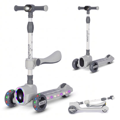 Patinete Infantil de 3 Ruedas con Asiento Rover, Gris
