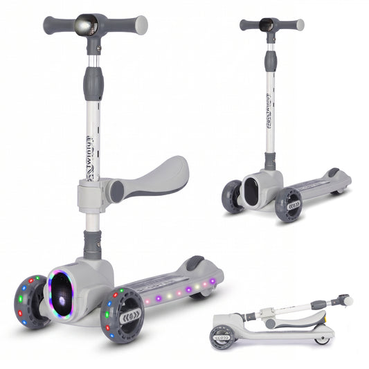 Patinete Infantil de 3 Ruedas con Asiento Rover, Gris