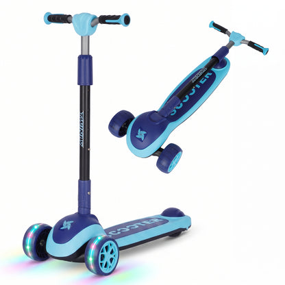 Patinete Infantil Scooter para Niños Desde 5 Años con Luces, Azul