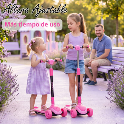 Patinete Infantil Scooter para Niños Desde 5 Años con Luces, Azul