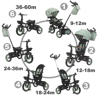 Triciclo Evolutivo Bebé SAMI Verde Oscuro