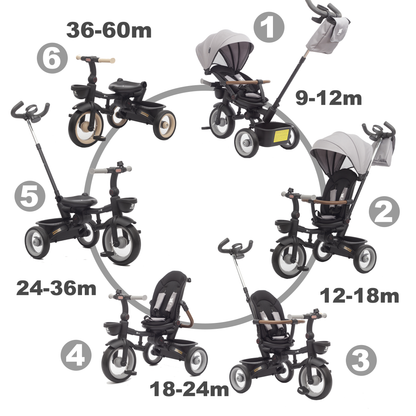 Triciclo Evolutivo Bebé SAMI Gris