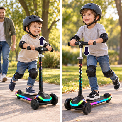 Patinete Infantil 2 en 1, con Asiento Abatible y Luces, LILY