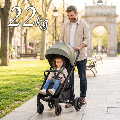 Silla de Paseo BIGLY - Ligera, Ajustable, hasta 22 kg GRIS