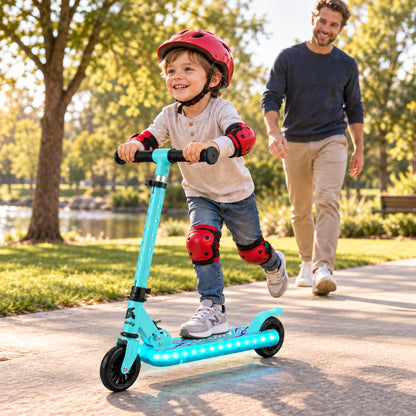 Patinete Infantil con Luces, Plegable, 2 Ruedas, 3 a 8 Años GLOWY