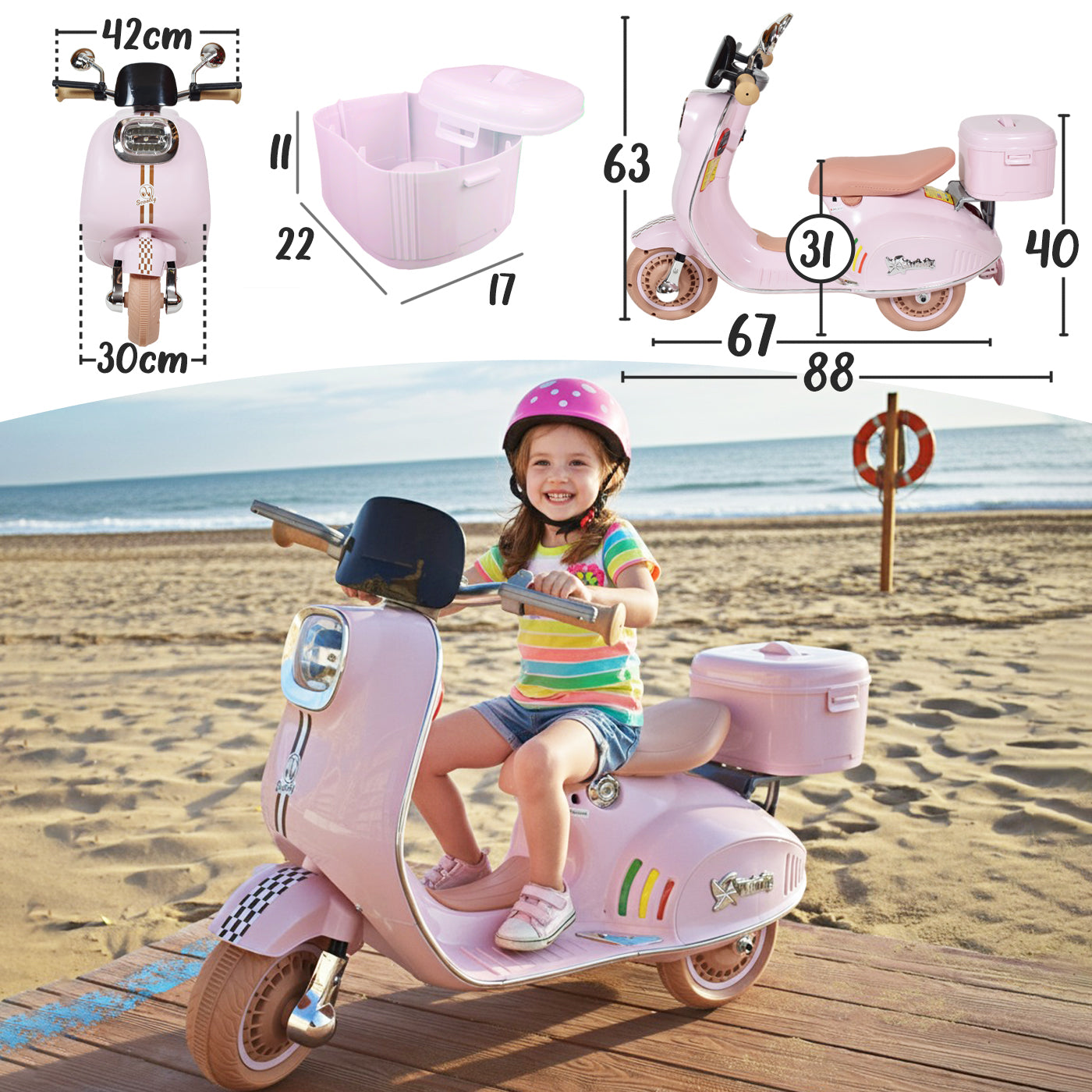 Moto Electrica para niños SCOOTLY Gris