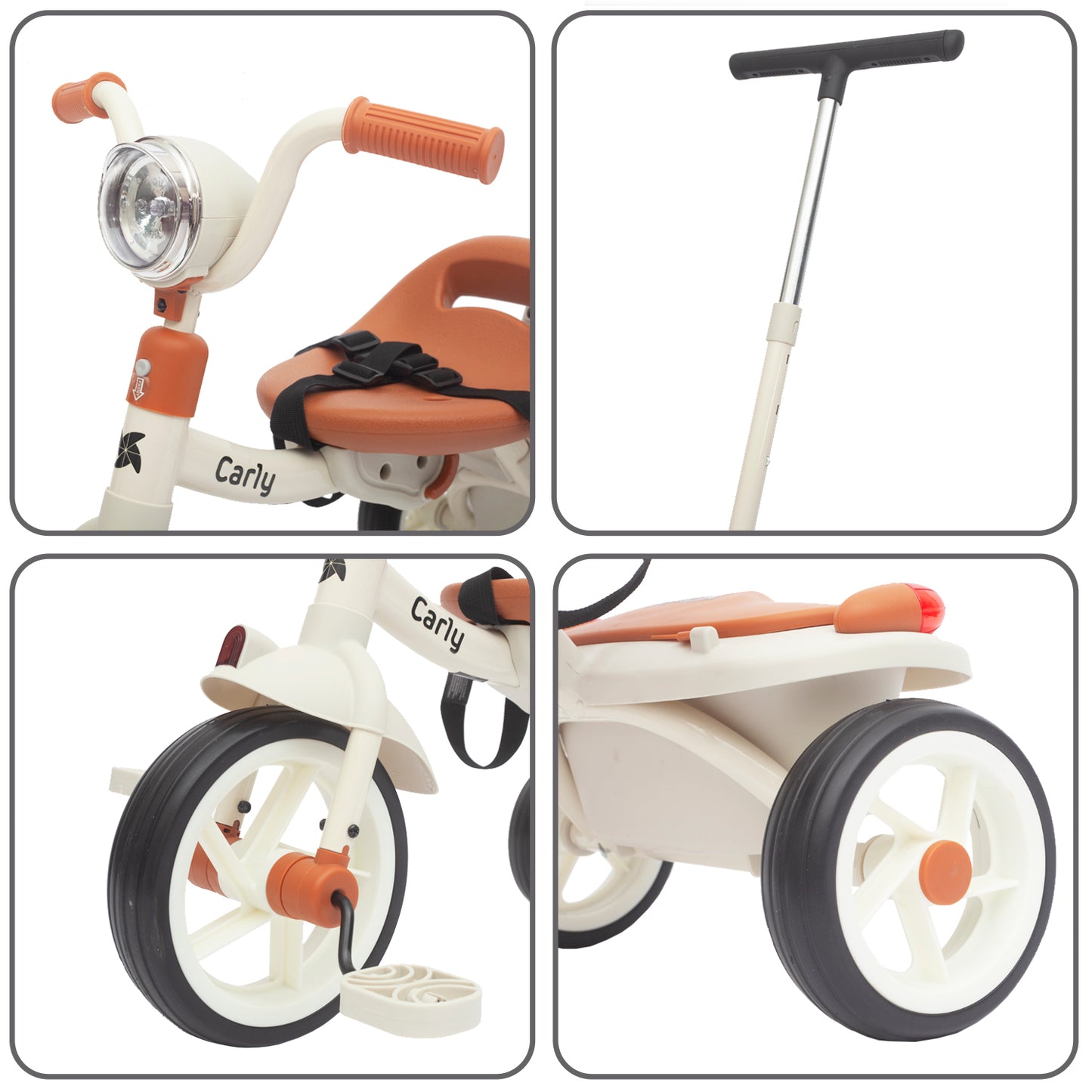Triciclo Evolutivo bebé Carly de 1 a 5 años Blanco