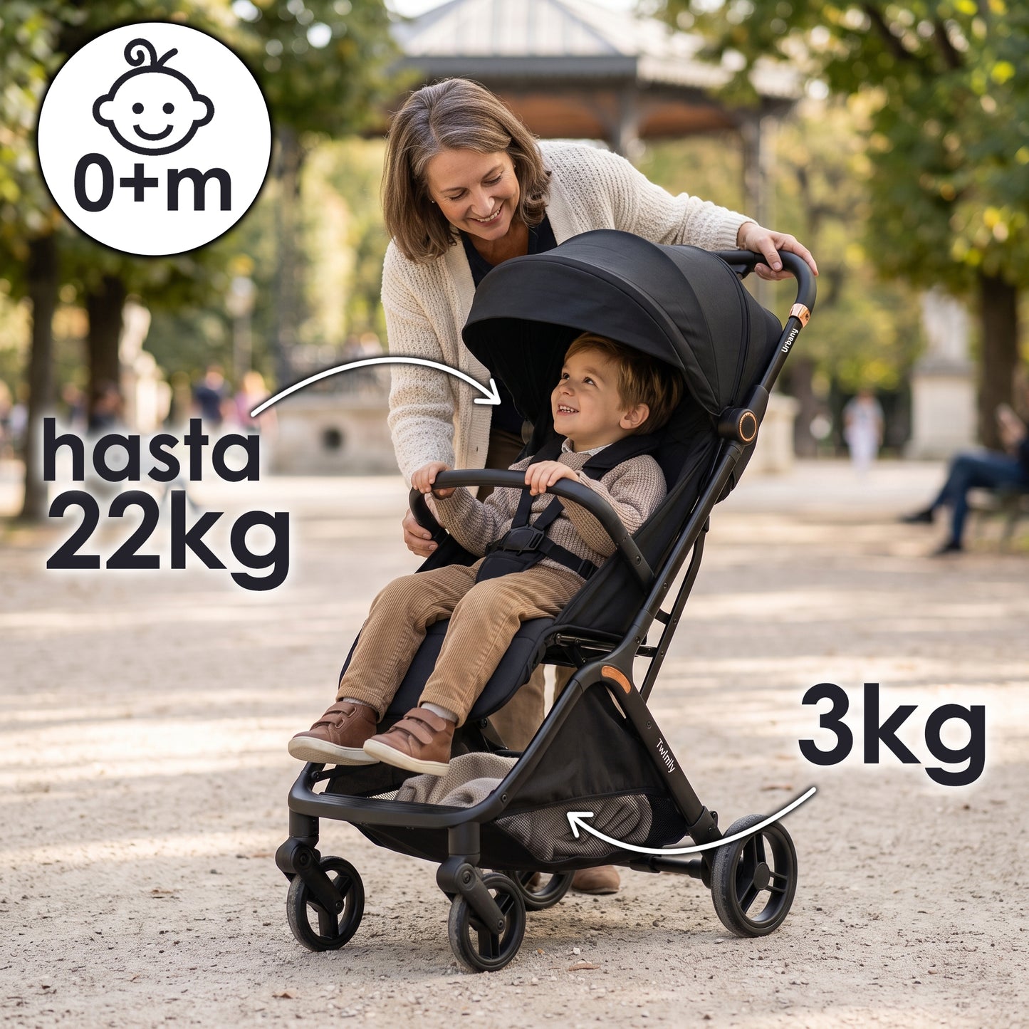 Silla de Paseo Compacta URBANY, Beige