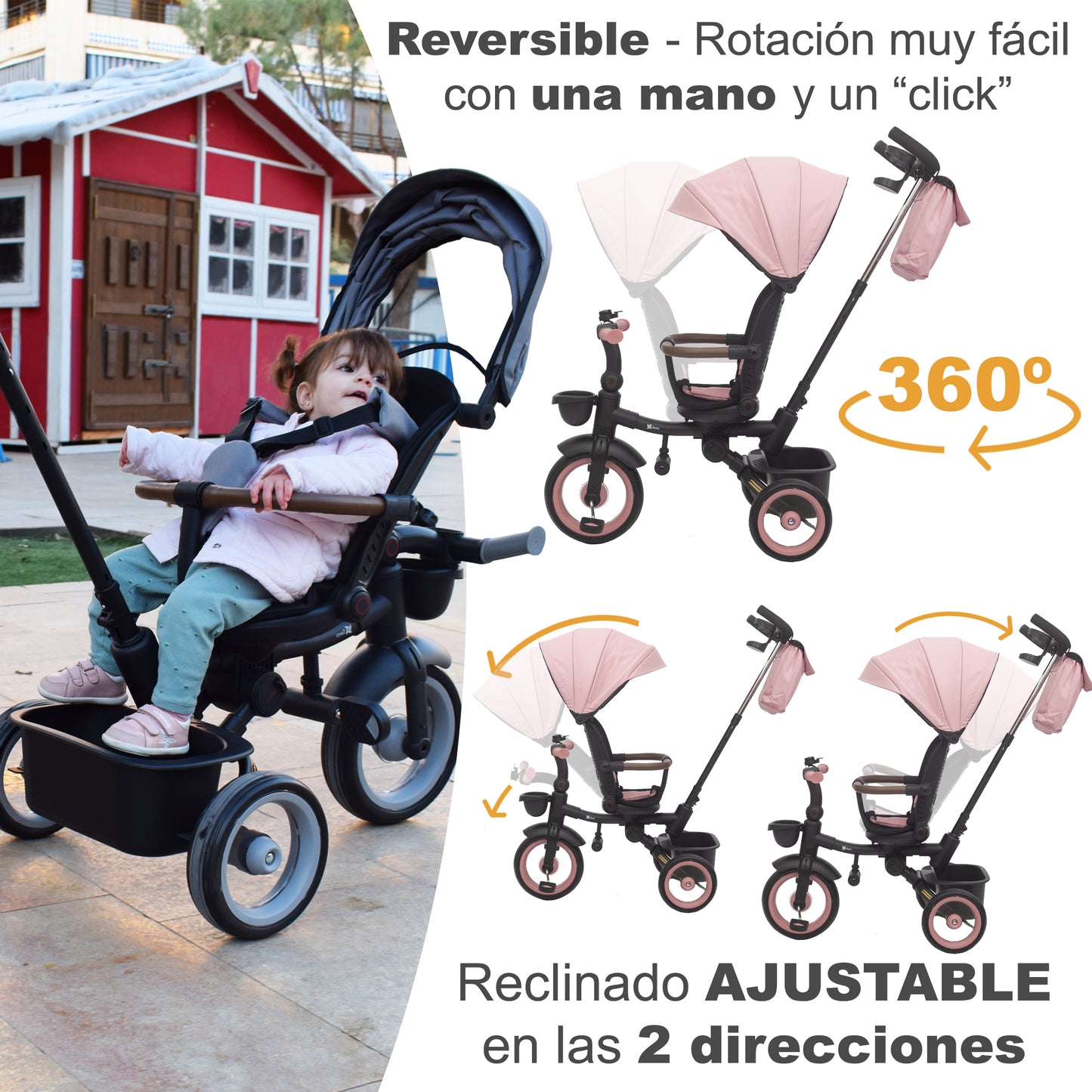 Triciclo Evolutivo Bebé SAMI Rosa