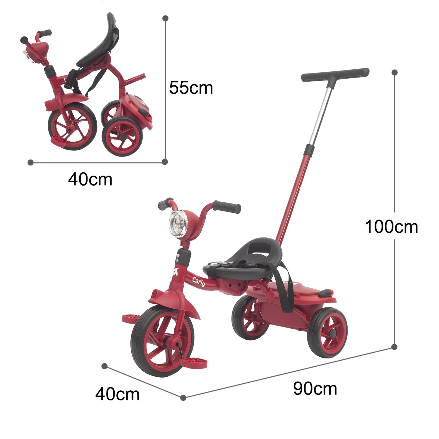 Triciclo Evolutivo bebé Carly de 1 a 5 años Rojo