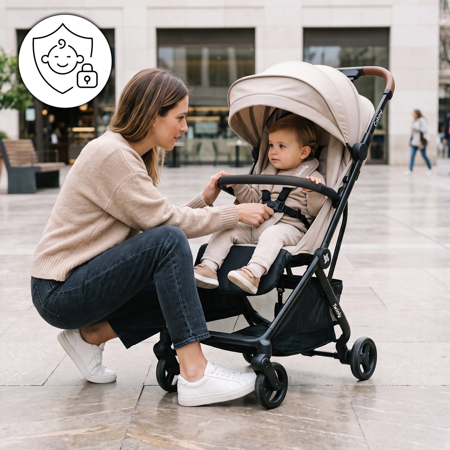 Silla de Paseo CABINY - Cabina Avión, Beige