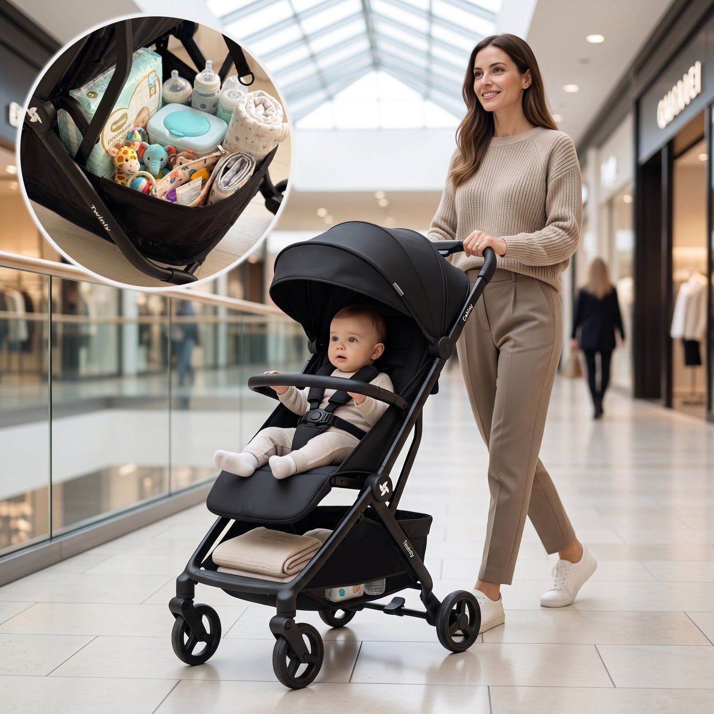Silla de Paseo CABINY - Cabina Avión, Negro
