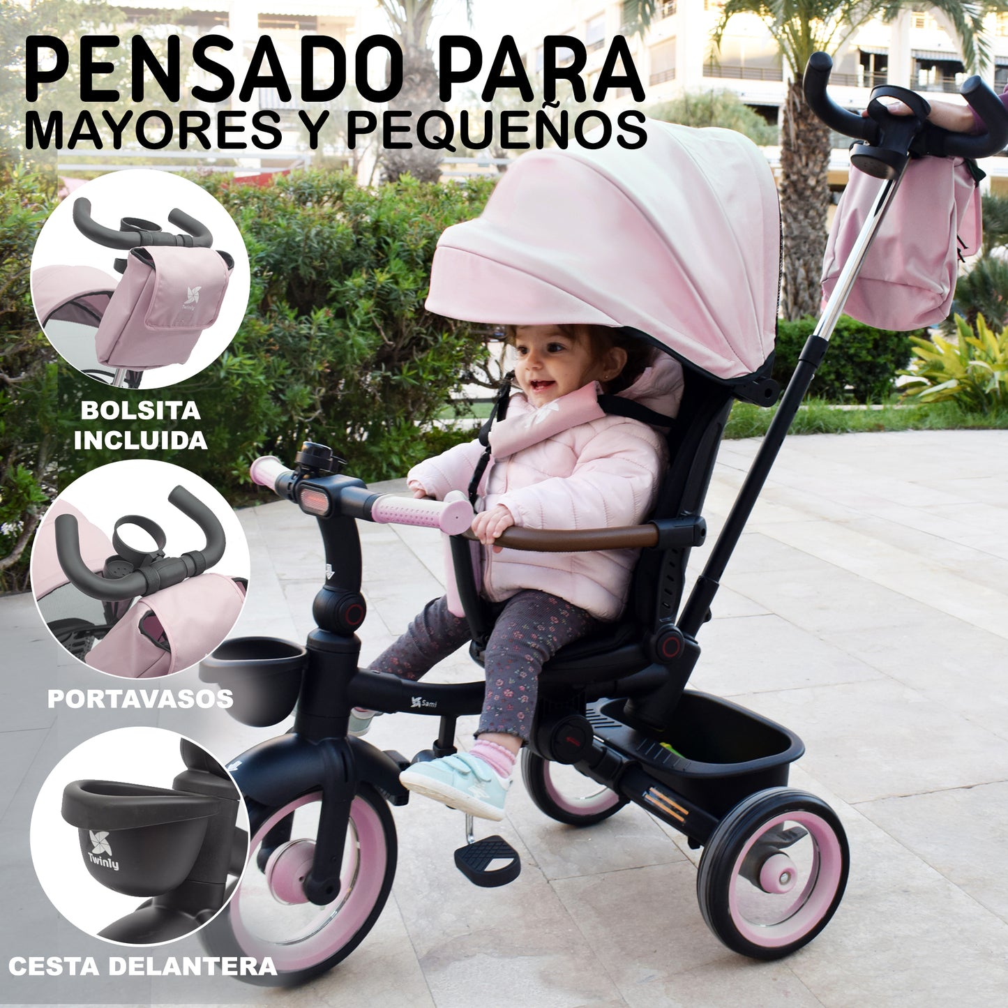 Triciclo Evolutivo Bebé SAMI Rosa