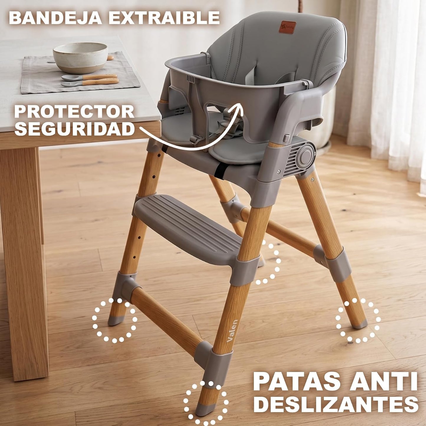 Trona Evolutiva 2 en 1 Valen, Convertible en Silla Infantil