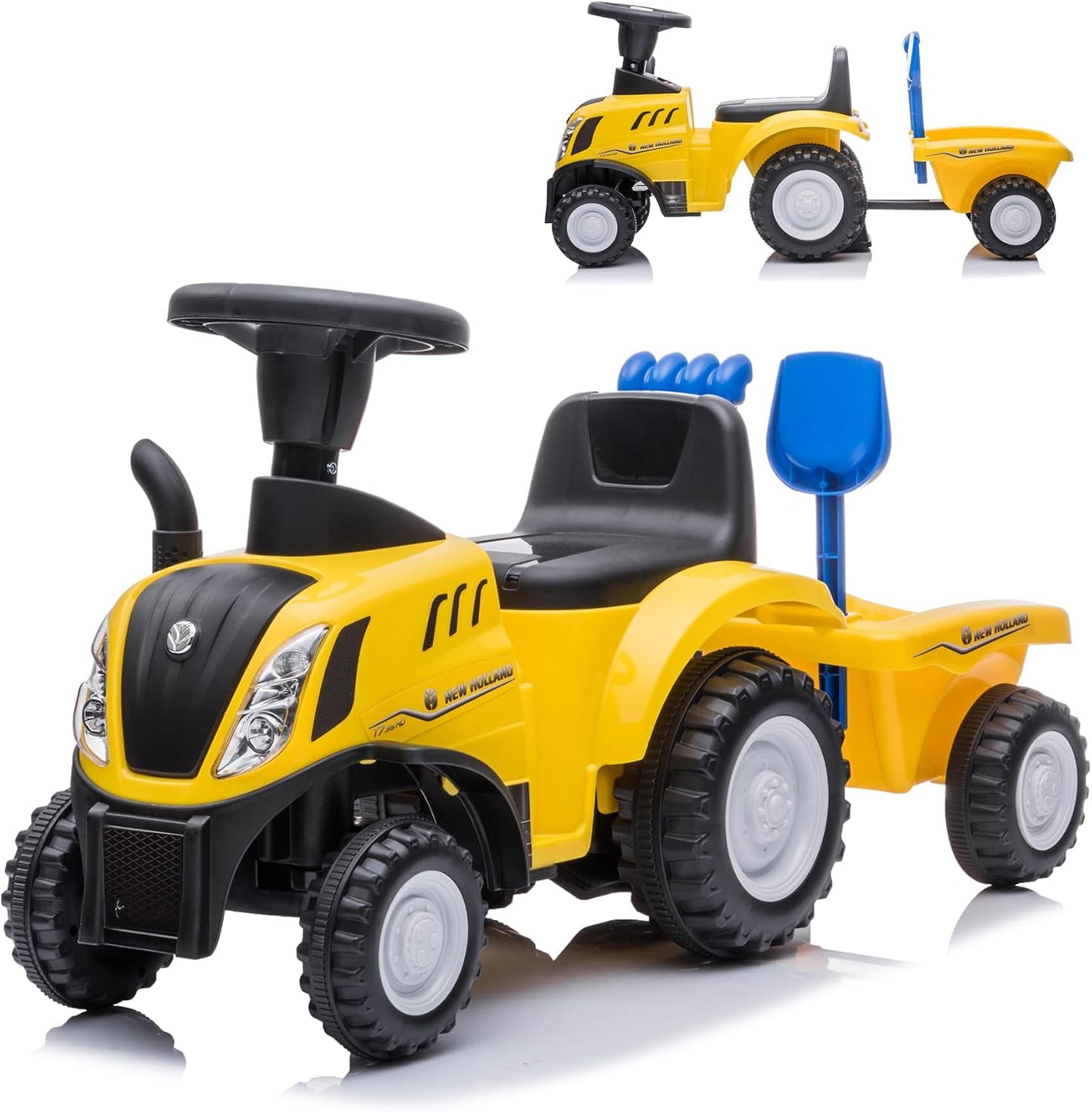 Correpasillos Tractor con Remolque Farmy Amarillo