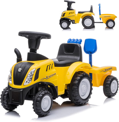 Correpasillos Tractor con Remolque Farmy Amarillo
