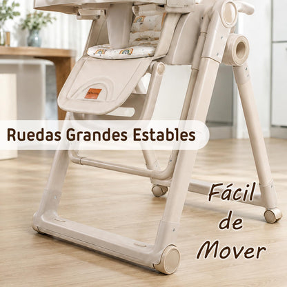 Trona Evolutiva Bebé 2 en 1 Movity Plus con Hamaca Balancín, Beige