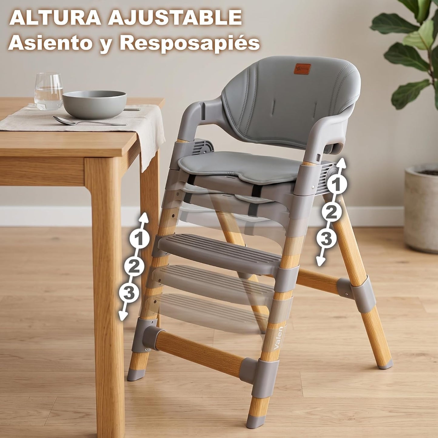 Trona Evolutiva 2 en 1 Valen, Convertible en Silla Infantil