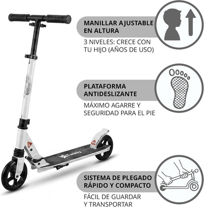 Patinete Infantil Plegable Rocky Gris