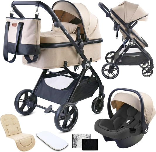 Cochecito Bebé Convertible 3 en 1 Fabuly Beige