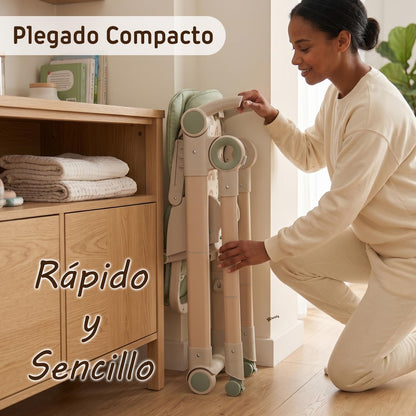 Trona Evolutiva Bebé 2 en 1 Movity Plus con Hamaca Balancín, Beige
