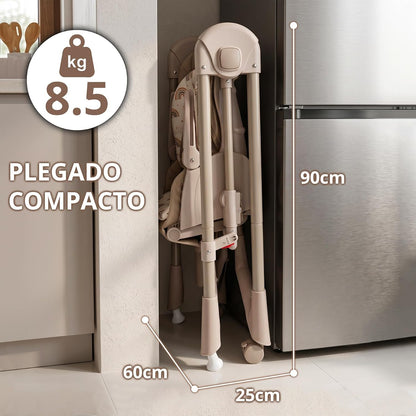 Trona Bebé Evolutiva New Movity 2 en 1, Hamaca y Columpio, Beige