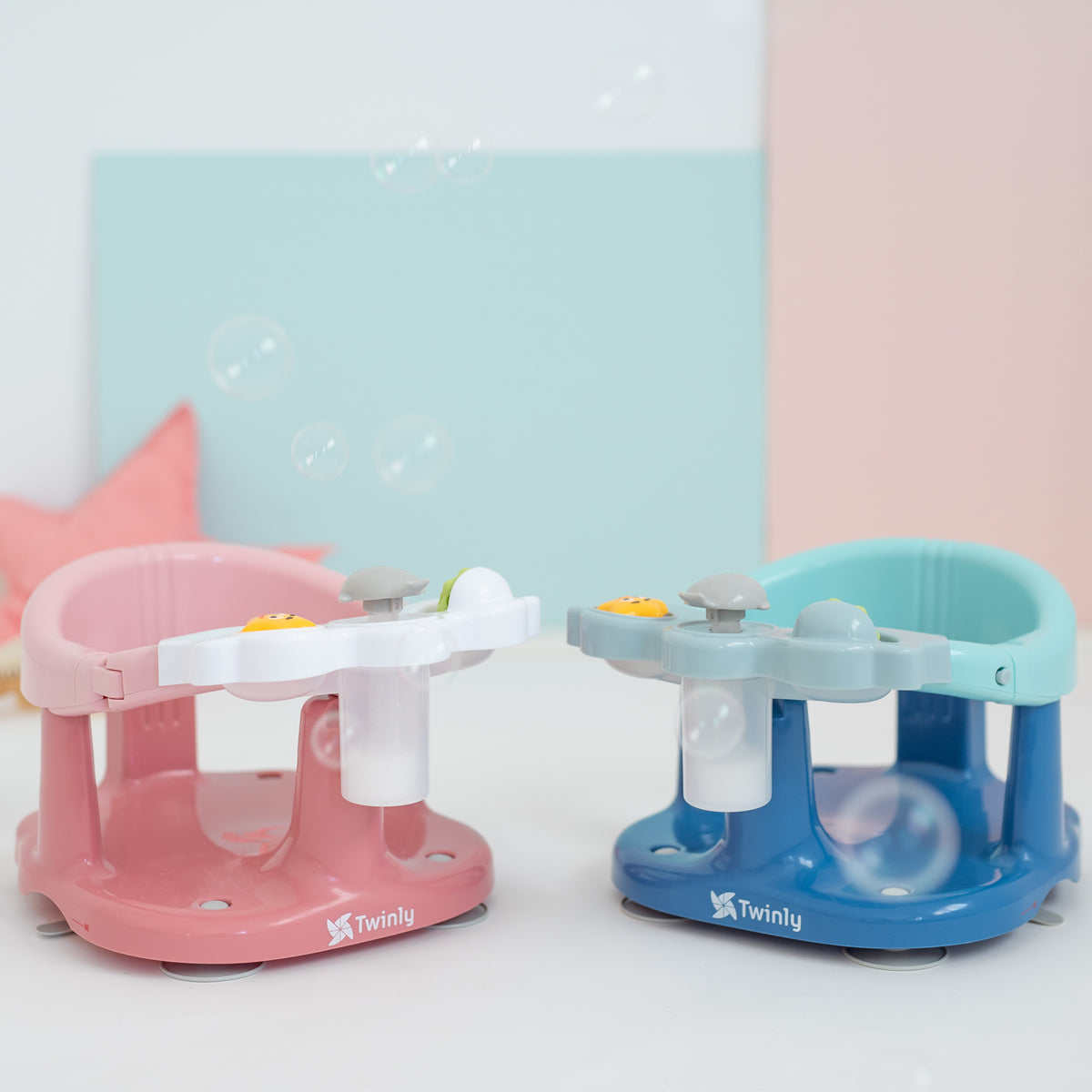 Asiento de baño para bebé Splashy Rosa