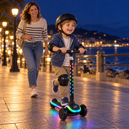 Patinete Infantil 2 en 1, con Asiento Abatible y Luces, LILY