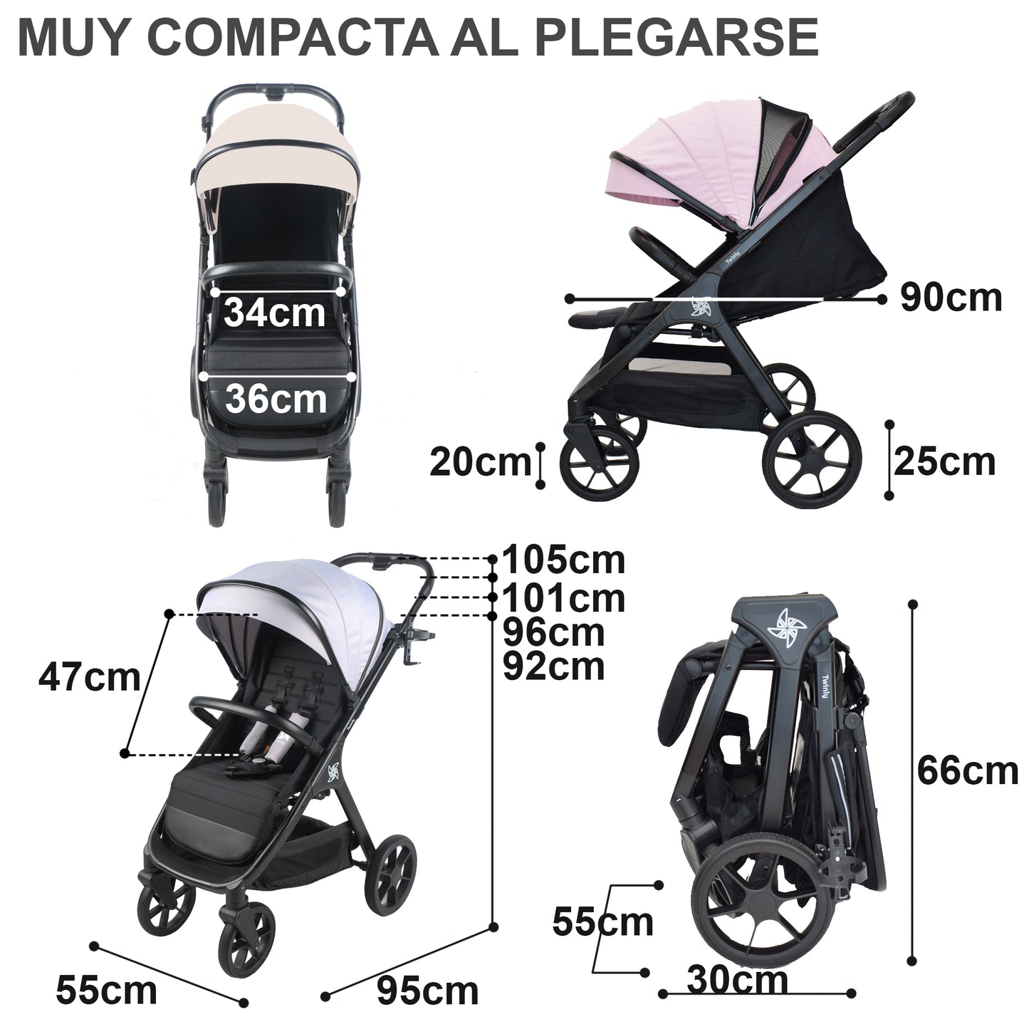 Silla de paseo SPACELY gris
