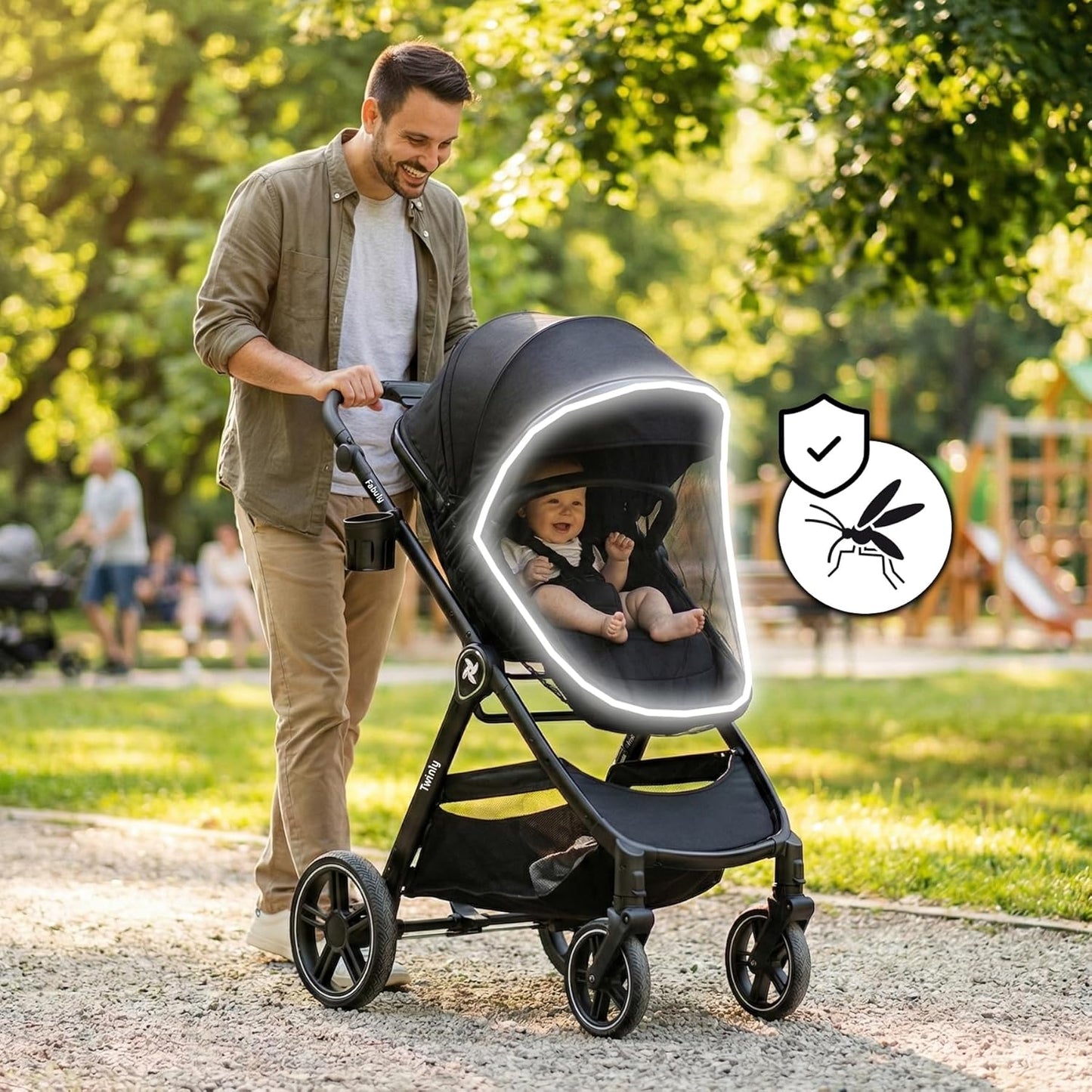 Cochecito Bebé Convertible 3 en 1 Fabuly Negro