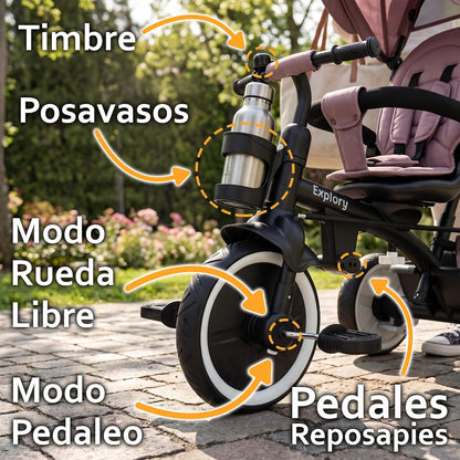 Triciclo Evolutivo 2 en 1 Explory Rosa