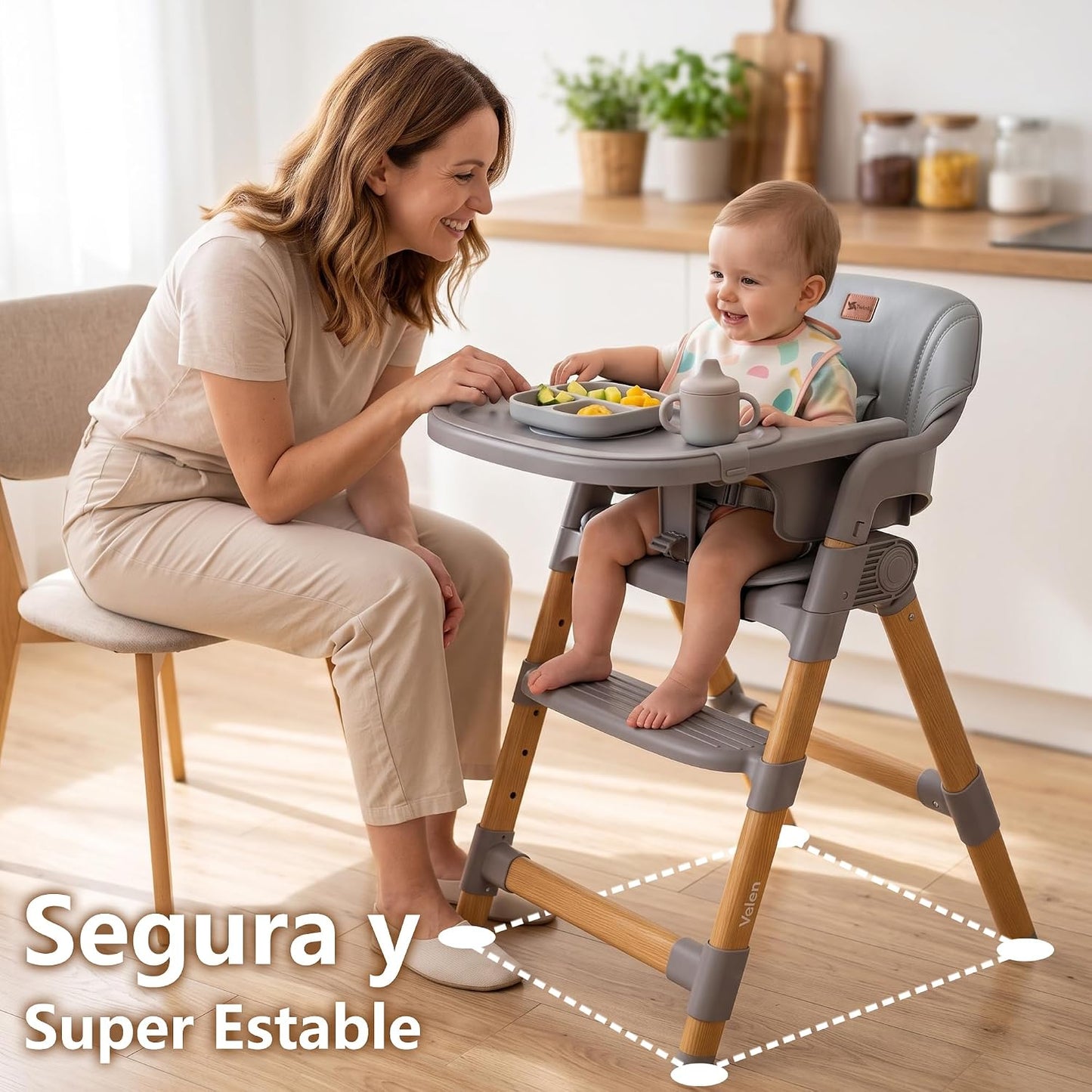 Trona Evolutiva 2 en 1 Valen, Convertible en Silla Infantil
