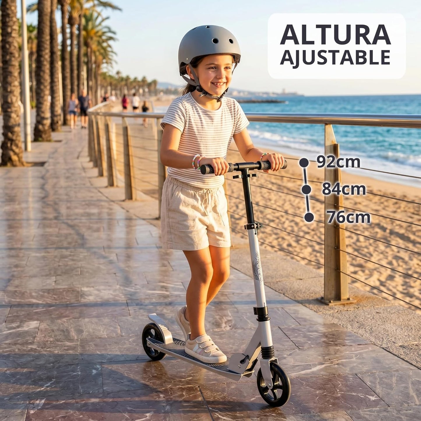 Patinete Infantil Plegable Rocky Gris
