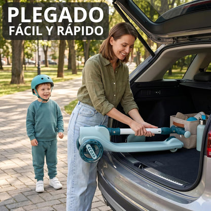 Patinete Infantil de 3 Ruedas con Asiento Rover, Gris