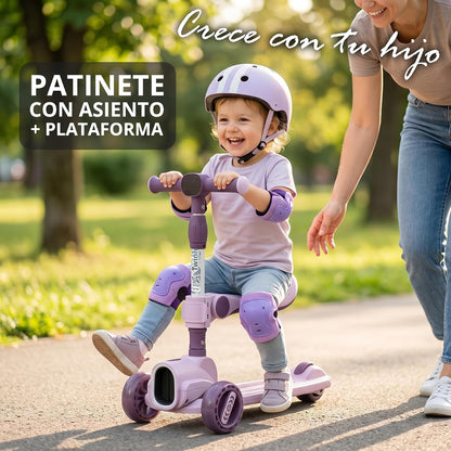 Patinete Infantil de 3 Ruedas con Asiento Rover, Lila