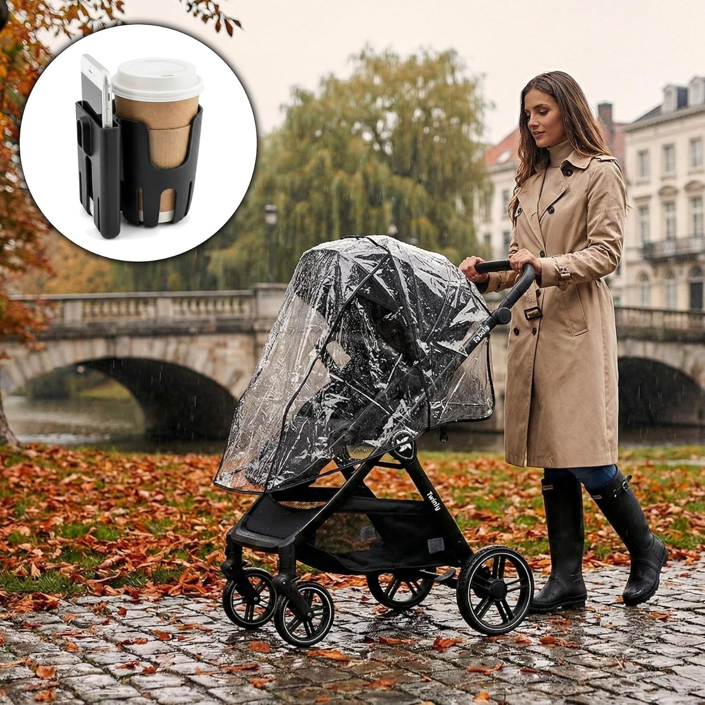 Cochecito Bebé Convertible 3 en 1 Fabuly Beige