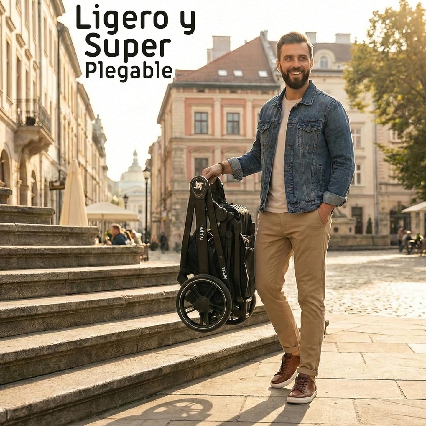 Cochecito Bebé Convertible 3 en 1 Fabuly Beige