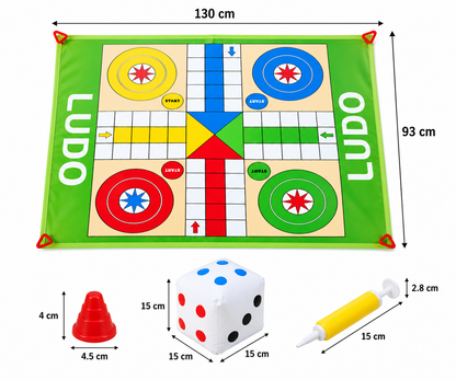 Juego de Mesa Familiar Ludo Gigante Infantil 130 × 93 cm